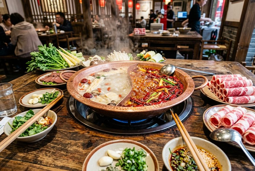 Authentic Sichuan Split Hotpot (Yuanyang Guo)