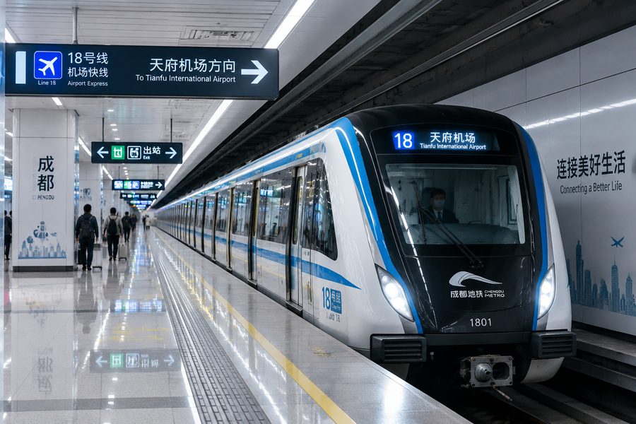 Tianfu Airport (TFU) Metro Line 18 Express Train