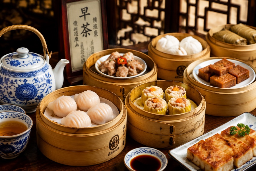 Traditional Cantonese Morning Tea (Yum Cha Dim Sum)