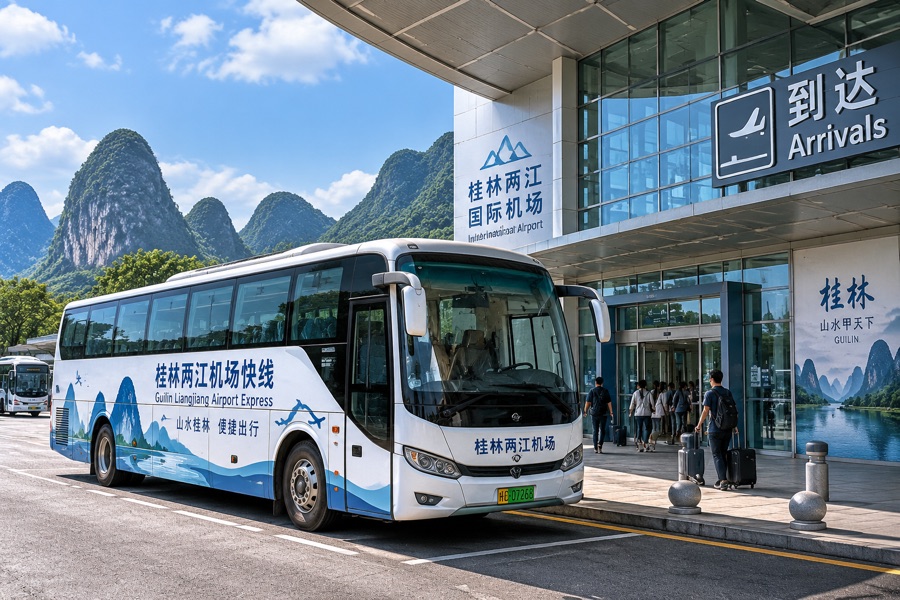 Guilin Liangjiang Airport (KWL) City Shuttle & Yangshuo Direct Bus