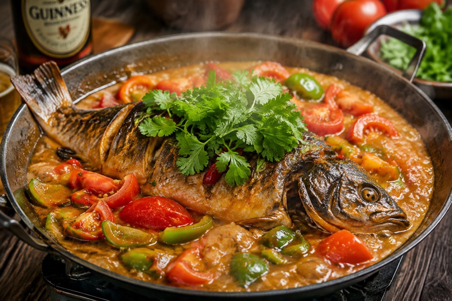Yangshuo Beer Fish with Tomatoes & Bell Peppers