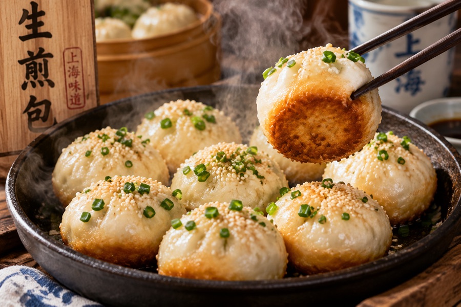Crispy Pan-Fried Pork Buns (Shengjianbao)