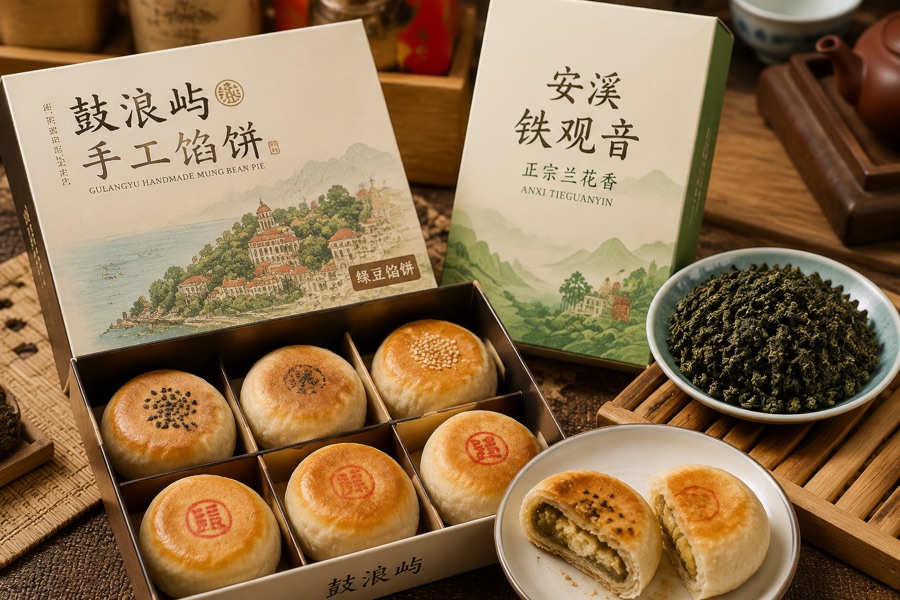 Gulangyu Traditional Handmade Pies & Anxi Tieguanyin Oolong Tea