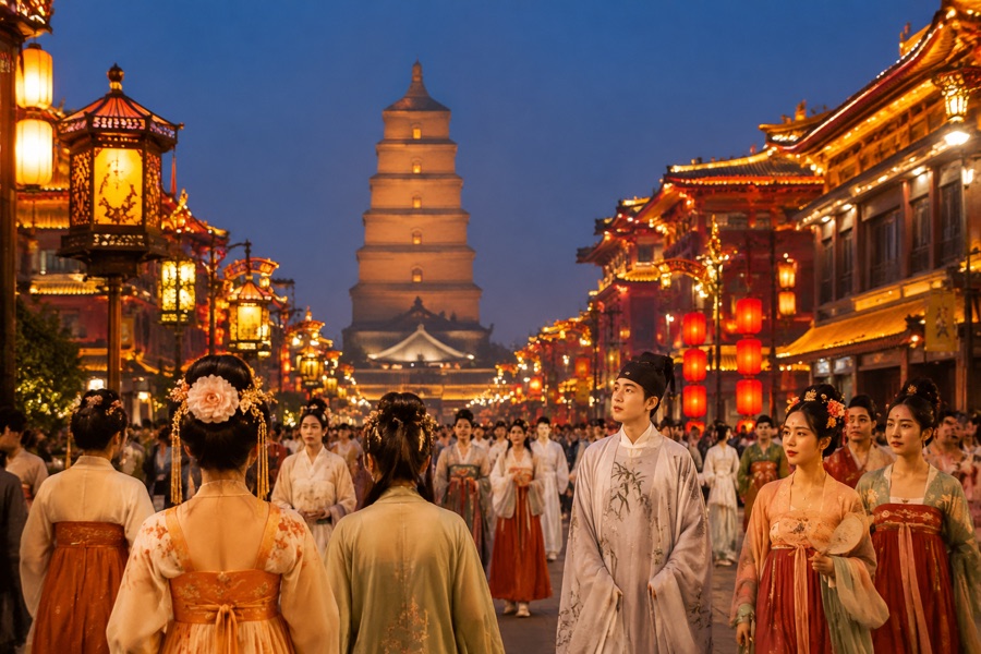 Tang Dynasty Hanfu Traditional Costume Dress-Up (Grand Tang Mall)